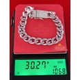 thumbnail image 2 of King Of Bings Cuban Sterling White Silver Men's Bracelet 1.50CT Real Diamond Size 7.5 Inch, 2 of 9