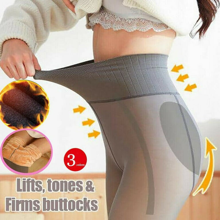 Thermal Stockings Woman Panty Fleece Lined Tights Fake Translucent