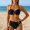 S-Black, variant on Womens Swimwear Solid Color Metal Buckle Two Piece Tankini Swimsuit With Adjustable Straps And High Waist Bottoms Soft Wear S Dark Green