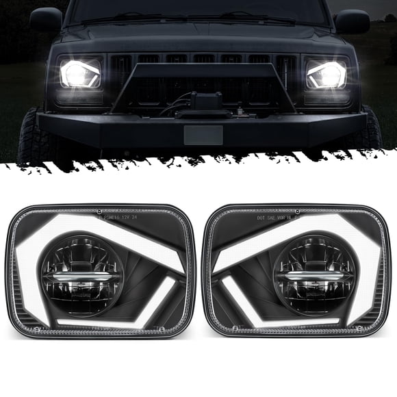 Faros delanteros Partsam Eagle Eye H6054 LED 7x6 5x7, negros