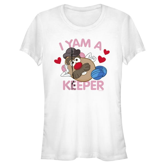 Junior's Mr. Potato Head I Yam A Keeper Graphic Tee White X Large