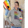 thumbnail image 2 of Women's Love is Love Gay Pride Hoodie - Empowering Quotes - LGBTQ Supportive Sweatshirt - Comfortable Rainbow Design - Medium Gray, 2 of 6