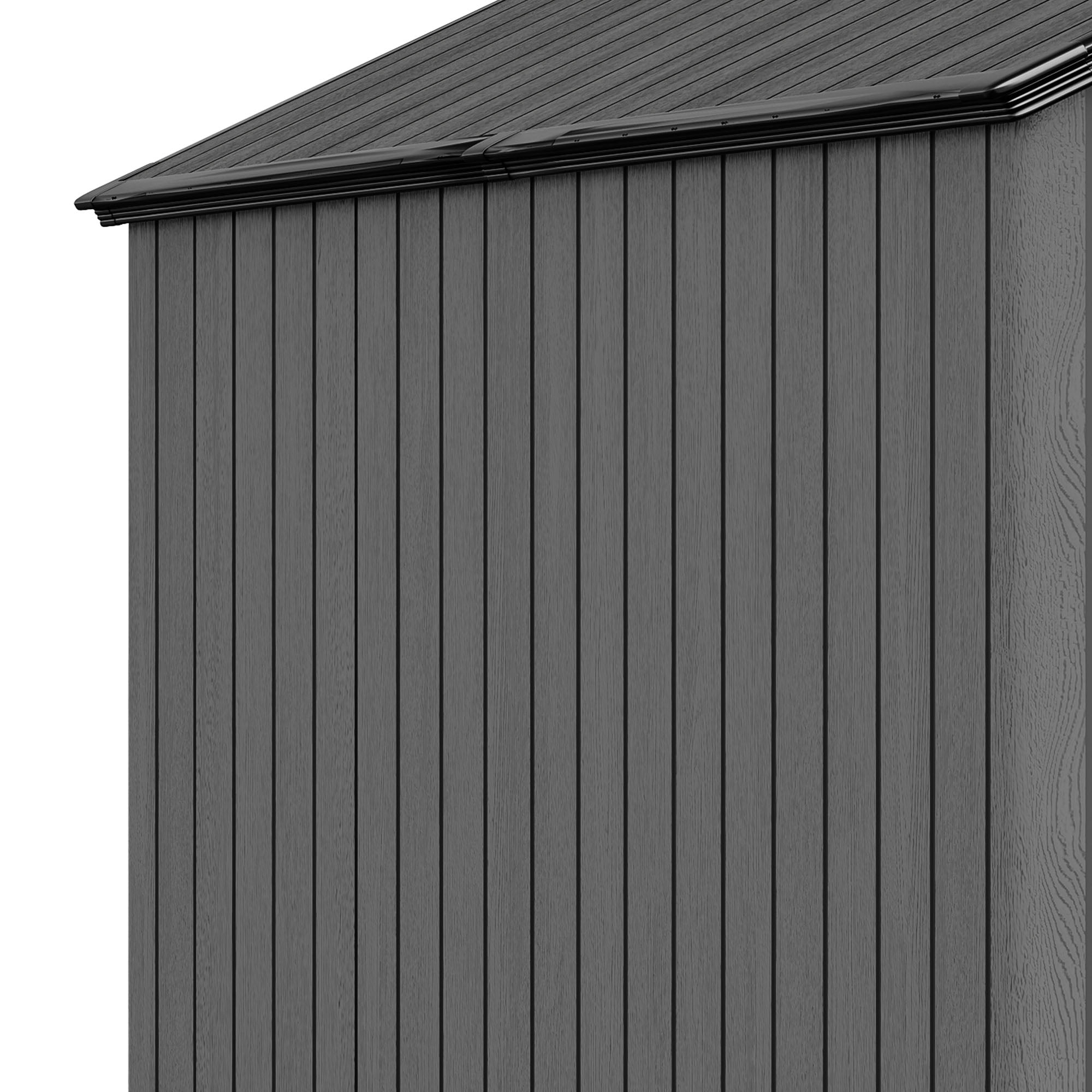 Uforic 8x10 FT Outdoor Storage Shed with Floor, Plastic Garden Shed for Bikes, Tools, and Pool Supplies, Outdoor Resin Shed with Lockable Doors, Windows, and Vents for Patio, Lawn, Backyard, Black