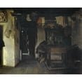 thumbnail image 3 of Alfons Spring 24x20 Black Modern Framed Museum Art Print Titled - Interior of a Farmhouse (1869), 3 of 5