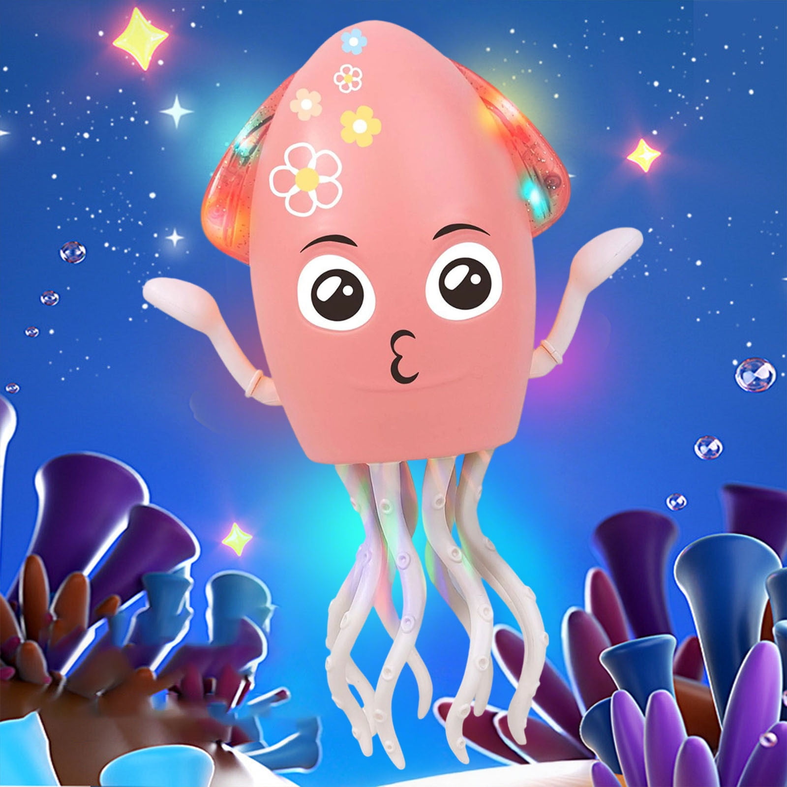 Tikeitoo Toys Savings 2025 New Playful Magic Electric Dancing Octopus Toy, Crazy 8-Leg Avoidance Smart Tentacle Explorer, Crawling Dancing Squid Obstacle Sensor Pet Toys with Led & Music for Cat Dog