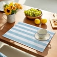 thumbnail image 5 of Placemats Set of 6, Blue Linen Stripes Place Mats Retro Striped Lines Tablemats Washable Placemat Table Decoration for Kitchen Table Dinner Party Home Decor Indoor Outdoor 13x19 Inch, 5 of 9