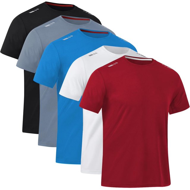 De 3 or 5 Camisas para Correr De Entrenamiento para Hombres,Camisetas De Secado Rápido con Cuello Redondo,Adecuado para Ejercicios De Fitness.