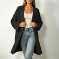 thumbnail image 5 of Otvok Women Textured Rib Knit Open Front Cardigan, Long Drop Shoulder Sleeve Mid Length Loose Knit Sweater Outerwear, 5 of 7