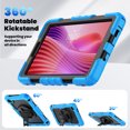 thumbnail image 5 of Case for Lenovo Tab One/K9 8.7 Inch 2025 with Screen Protector, 360 Degree Rotating Kickstand Hand Strap Heavy Duty Shockproof Cover with Shoulder Strap, Sky Blue, 5 of 7
