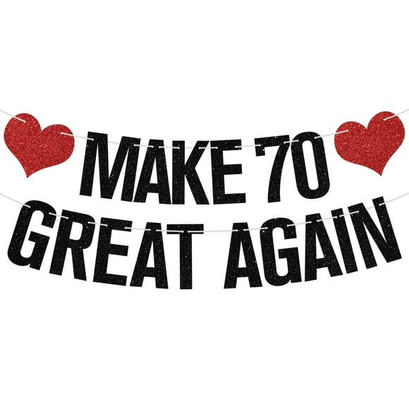 Make 70 Great Again Banner, Awesome Since 1955, Cheers to 70 Years, Dirty Seventy, Happy 70th Birthday Party Decorations Supplies for Men Women