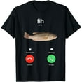 thumbnail image 1 of Fih Calling Remind me Message Decline Accept Phone Call Fish T-Shirt - Black - 3XL, 1 of 3