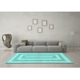 thumbnail image 3 of Ahgly Company Indoor Rectangle Solid Light Blue Modern Area Rugs, 2' x 4', 3 of 4