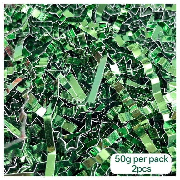 MISSMILE 3.53oz Basket Filler,Recyclable Processing Shredded Paper for Gift Baskets,Crinkle Paper Filler Box Filler for Gift Wrapping,Basket Filling,Wedding Decorations,green
