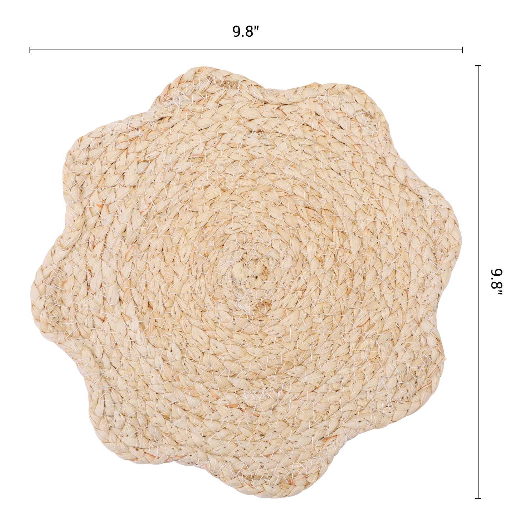 Unique Bargains Farmhouse Placemats 4pcs Flower Placemats Beige 9.8"x9.8"