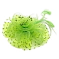 thumbnail image 4 of HuangHuanChen Women's Headpiece Hat Clip Fascinators Hats for Women Tea Party Hats Feather Veil Headband for Wedding Cocktail Dresses Accessories Kentucky Derby Hats for Women Light Green One Size, 4 of 4