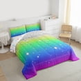 thumbnail image 3 of Feelyou Glitter Stars Starry Sky Full Size Comforter Sets, Chic Modern Fashion Bedding Comforter Set, Teen Adult Kid Reversible Bedding Sets, Breathable Home Decor, 3-Piece, 3 of 8