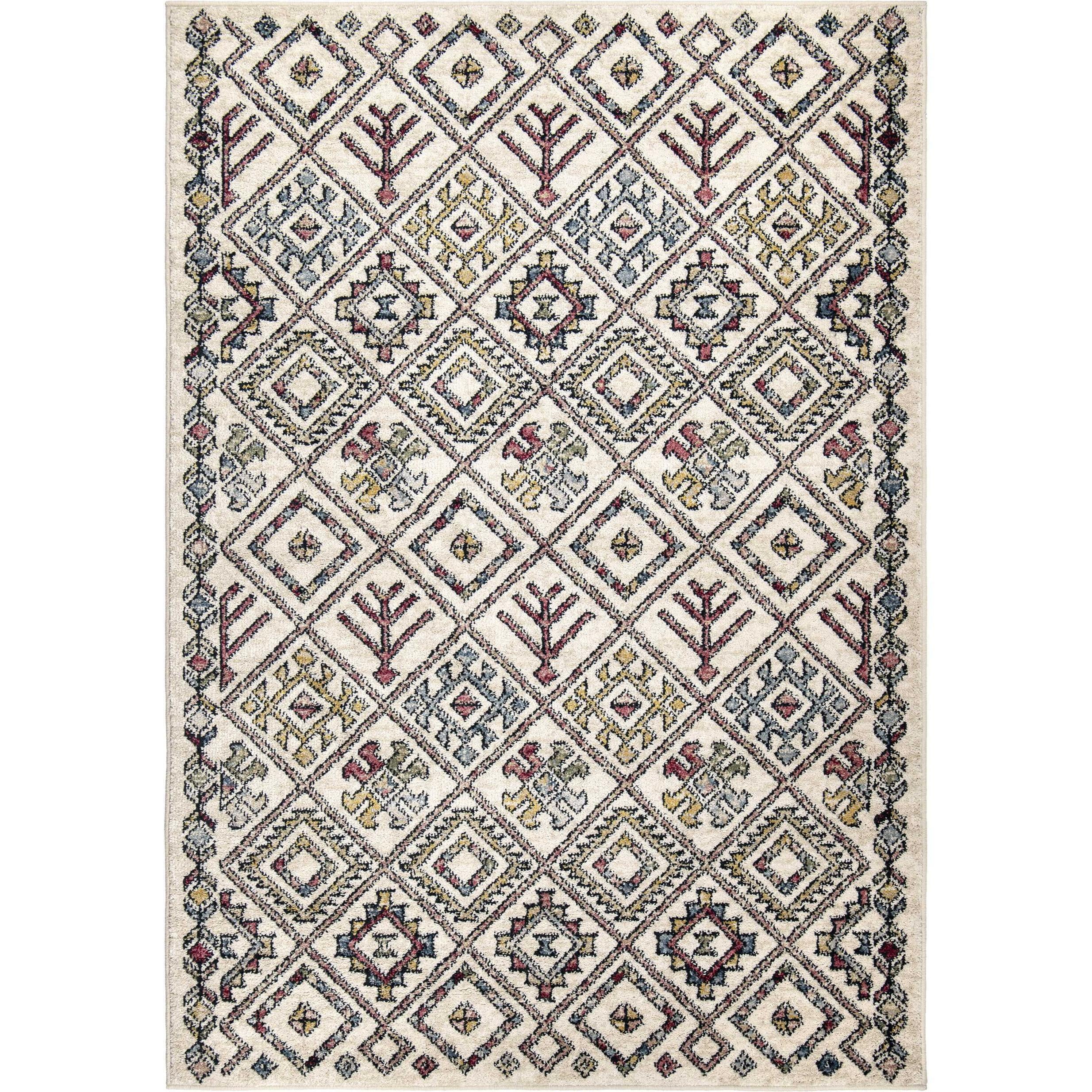 63"x 90"x 0.55" Contemporary Soft White Texture Area Rug