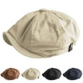 thumbnail image 4 of Audhol Hats for Women Beret Caps Newsboy Cap Tongue Cap Men's and Women's Models Adjustable Cap British Retro Newsboy Cap Hat Beige One Size, 4 of 8