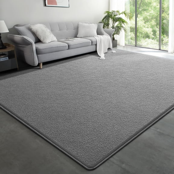 Modern Large Area Rug for Bedroom Living Room, 4x6 Feet Grey Thickened Memory Foam Washable Rugs, Non-Slip Soft Minimalist Solid Indoor Carpets for Boys Girls Nursery Room Décor