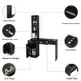 thumbnail image 2 of OmySalon Barber Station Wall Mount Salon Hair Styling Beauty Spa Equipment W/Mirror, 2 Drawers, 1 Storage Cabinet, 3 Open Shelves (Black), 2 of 7