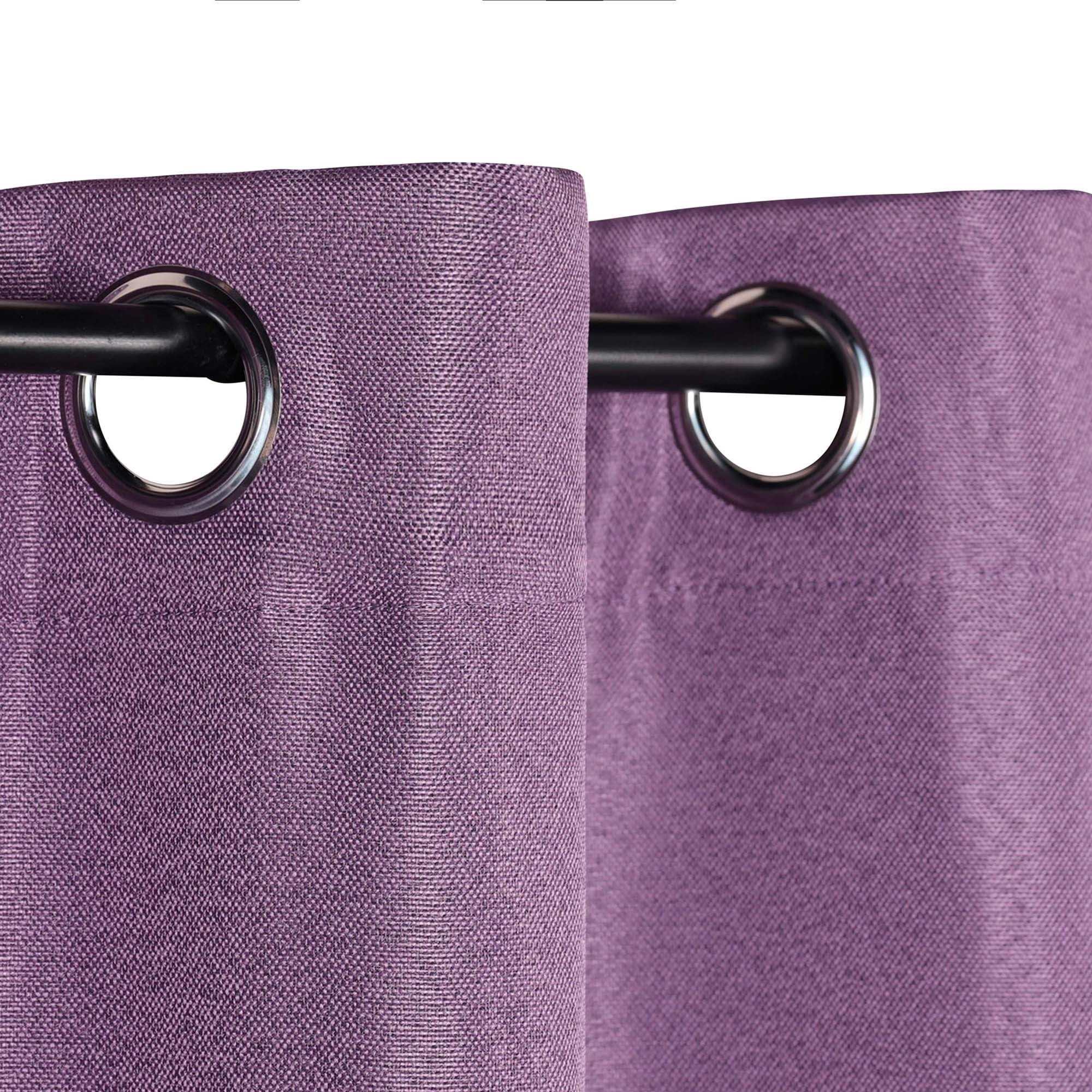 Superior Linen Blackout Curtains Set of 2, Grommet Header Curtain Panel Pair, Wisteria, 52"W x 96"L