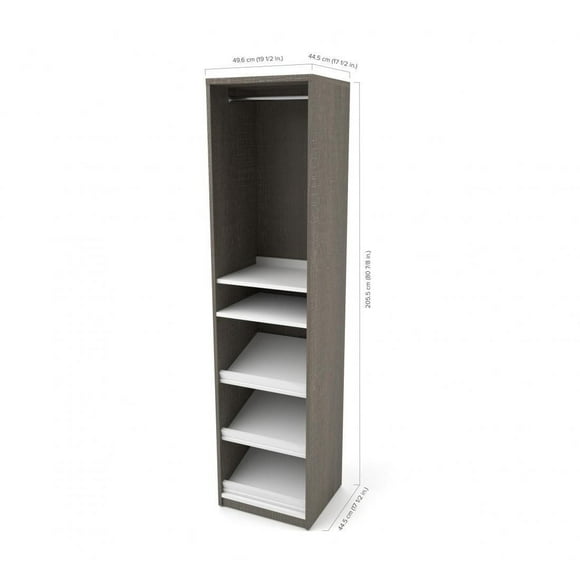Organisateur de garde-robe 20L Cielo de Bestar, gris écorce et blanc