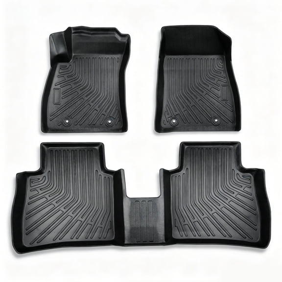 Findmall TPE Floor Mats Liners Front & 2nd Replacement for Nissan Sentra 2014-2019 Black 3PCS All-weather