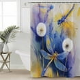 thumbnail image 2 of Purple Dragonfly Shower Curtains for Bathroom Waterproof Fabric Bath Curtains Decor Bath Tub Curtain Watercolor Spring Summer Floral Decorative Shower Curtain Sets with 12 Hooks, 72x72 Inch, 2 of 6