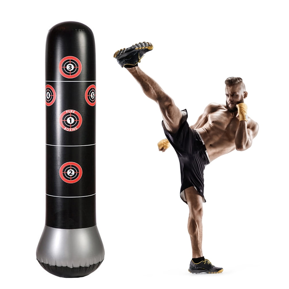 63 Inch Kids Free-Standing Punching Bag with Air Pump Inflatable Punching Bags 