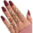Homaful 52 Pcs Knuckle Stacking Rings for Women Teen Girls,Boho Vintage