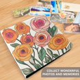 thumbnail image 4 of FORMRS 3 Ring Photo Album 4"x6" Self Adhesive Large Capacity PU Leather Cover, Hand Drawn Floral, 4 of 8