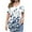 White#1, variant on Joau Womens Plus Size Tops Casual Print Short Sleeve V-Neck with Button Loose Tops T-Shirt Blouse