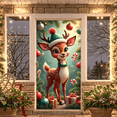thumbnail image 3 of Decorative Reindeer Christmas Banner Cartoon Design Cute Deer Festive Gifts Holiday Decoration for Winter Party Indoor Celebration Holiday Gathering, 3 of 9