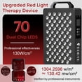thumbnail image 4 of Panel de terapia de luz roja Pedete M70 con 70 perlas de doble chip, 4 of 8