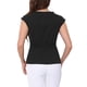 thumbnail image 3 of Camisetas de trabajo casuales para mujer INSPIRE CHIC con cuello en V y mangas cortas, color negro, 3 of 6