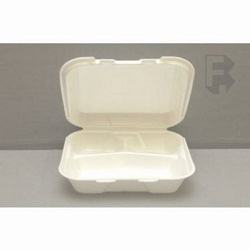 Genpak Small 3 Compartment Foam Food Container, White, 200 Containers