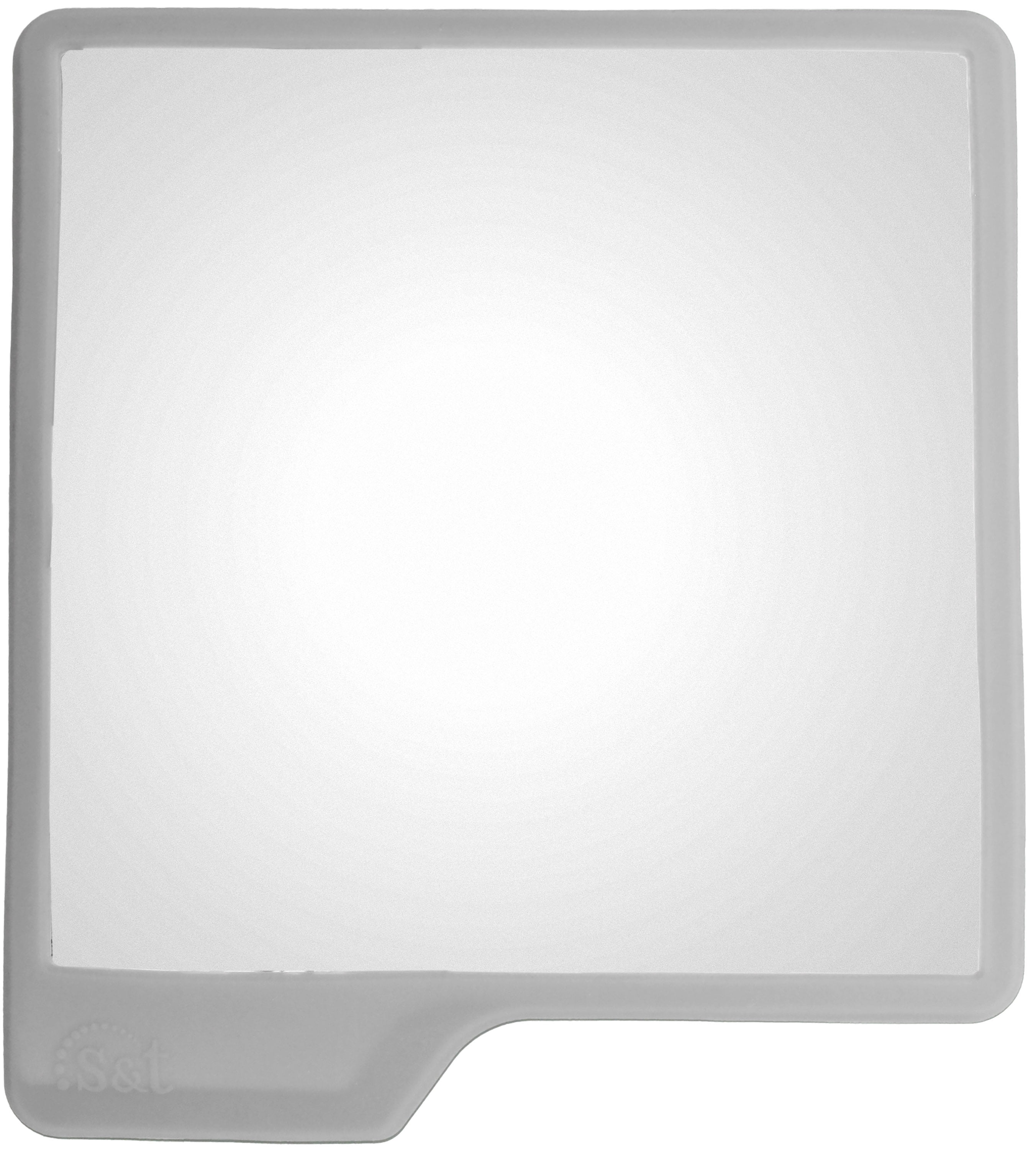 S&T INC. Silicone Shower Mirror, 6.4 in.x5.7 in., Shatterproof, Assorted Colors, Non Adhesive Mount