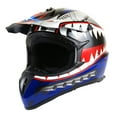 thumbnail image 3 of 1Storm Adult Motocross Helmet BMX MX ATV Dirt Bike Downhill Mountain Bike Helmet SC09S Monster Shark Blue; + Goggles + Skeleton Blue Glove Bundle, 3 of 8