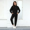 thumbnail image 3 of Yesfashion 2 Piece Sweatsuits Outfits For Women 1/3 Zip Pullover Jogger Sets With Pockets, 3 of 5