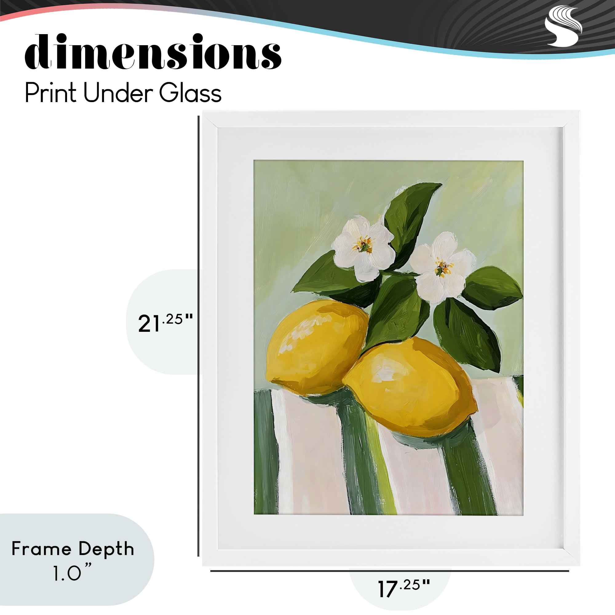 Stupell Industries Lemons And Daisies on Tablecloth White Framed Print Under Glass, design by The Prints Vibe
