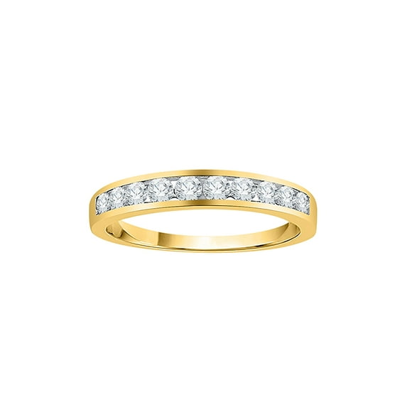 Diamond Wedding Band in 14K Yellow Gold (1/2 cttw) (I-Color, SI3-I1 Clarity) (Size-6.5)