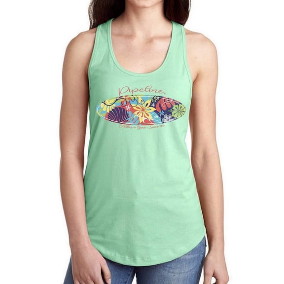 Pipeline Floral Surfboard Racerback Tank Women's -Pipeline Designs