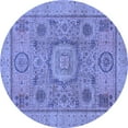 thumbnail image 1 of Ahgly Company Indoor Round Abstract Blue Modern Area Rugs, 5' Round, 1 of 4