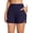 Dark Blue, variant on Women's 3" High Waisted Swim Shorts Bottoms Tummy Control Quick Dry Swimsuit Board Shorts with Pockets UPF 50+ Black S