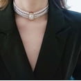 thumbnail image 5 of Aleasha Gold Pearl Choker for Women Multi Strand Vintage Rhinestones Pearl Necklace Wedding Party Jewelry Gifts, 5 of 5
