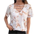 thumbnail image 4 of Blusa de manga corta con cuello en V para mujer Pompotops hkajfhjk461940, 4 of 9