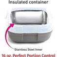 thumbnail image 5 of Pinnacle Insulated Leakproof Lunch Box 16 oz – Thermal Food Container for Kids & Adults, Grey White, 5 of 7