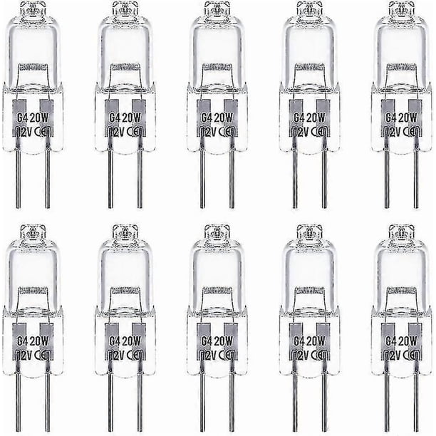 10pcs G4 Halogen Bulb, 12v 20w G4 Bulb, Warm White 3000k, 150lm, Dimmable, G4 Halogen Lamp