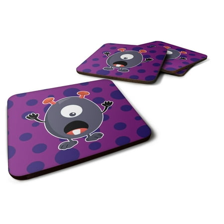 

Carolines Treasures BB7002FC Little Monster Grape Gordo Foam Coaster Set of 4 3 1/2 x 3 1/2 multicolor