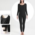 thumbnail image 2 of KIHOUT Clearance Women's Winter Thermal Underwear Woolen Thermal Suit Clothes Trousers Long Sleeved Round Neck Shirt/Shirt Suit, 2 of 4